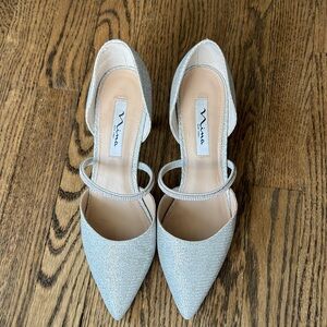 Nina Shoes Sparkling Silver Heels